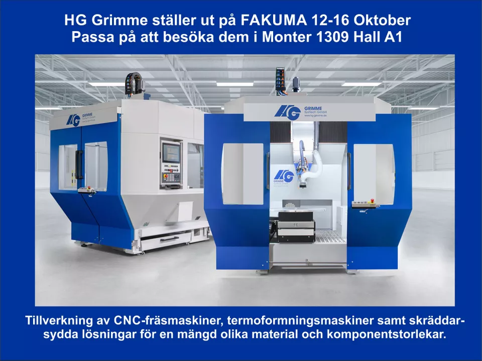 CNC maskiner CNC maskiner från HG Grimme kan anpassas efter hela tillverkningsprocessen