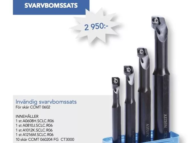 Erbjudande Svarvbomssats